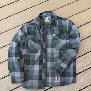 Green and Gray Plaid Button-Up Shirt NWOT